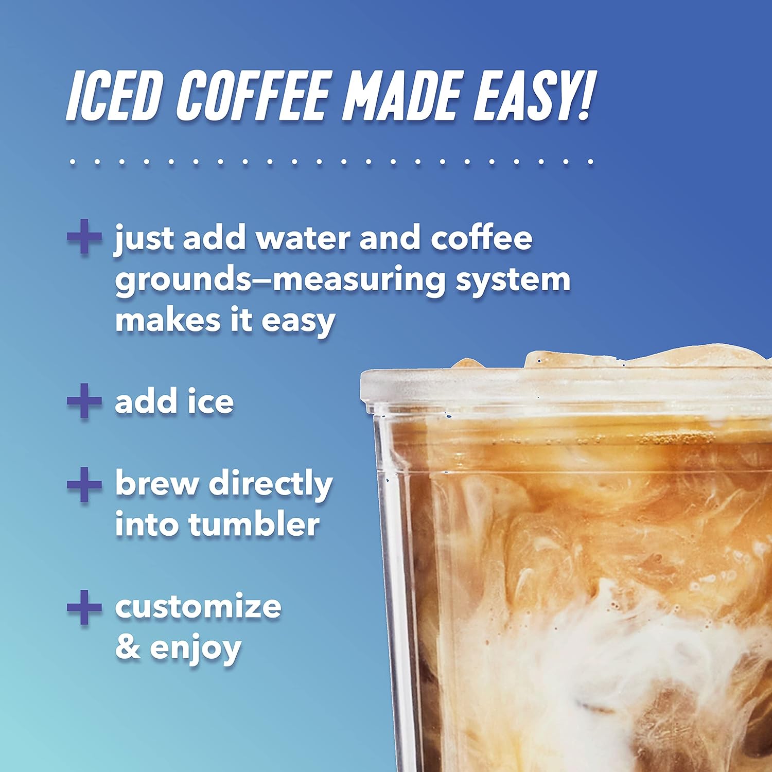 Iced Coffee Maker Machine - Cold Brew Coffee Maker for Home Fast Brewing Iced Coffee & Cold Drinks