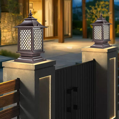 Pillar Light Fixtures Waterproof Three Color Temperature Adjustable
