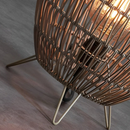 Elegant Handmade Rattan Oval Cage Outdoor Floor Lamp