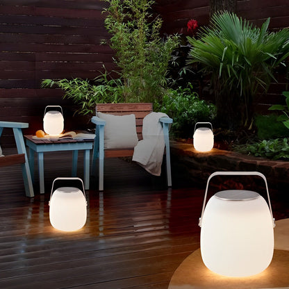 Portable Lantern Shaped Waterproof Chargable Solar Table Lamp with Remote
