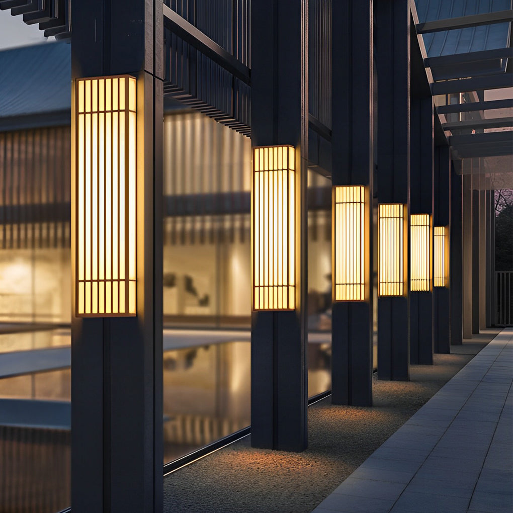 Rectangle LED Outdoor Wall Light Retro Grid Waterproof Light