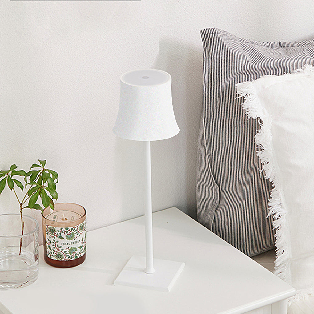 15-Inch Cordless Modern Metal Table Lamp – Slim Cast Aluminum Accent Light in Black or White