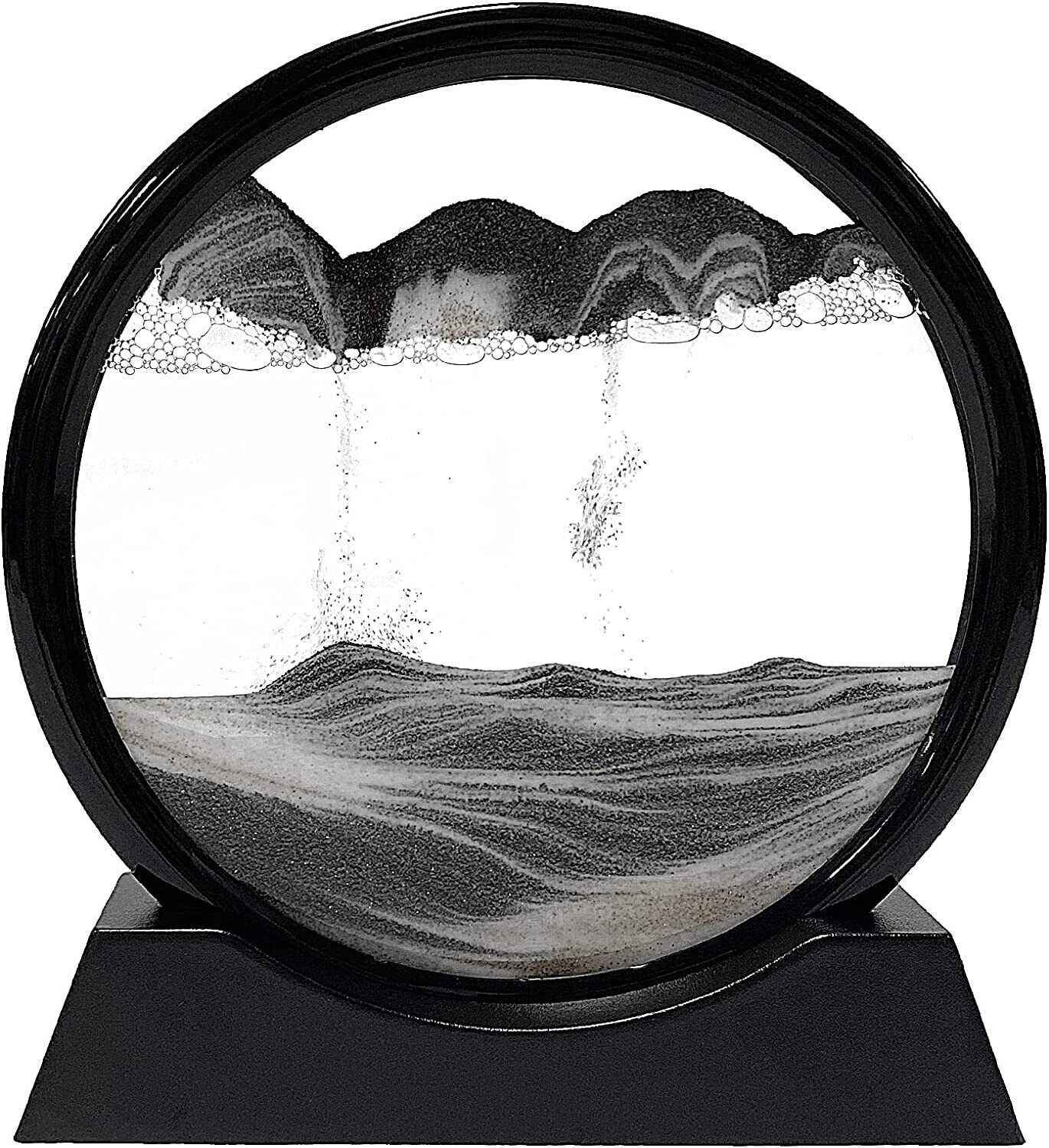 3D Sand Art Moving Sandscape Frame - Liquid Motion Desk Toy Sand Picture for Home Office Decor