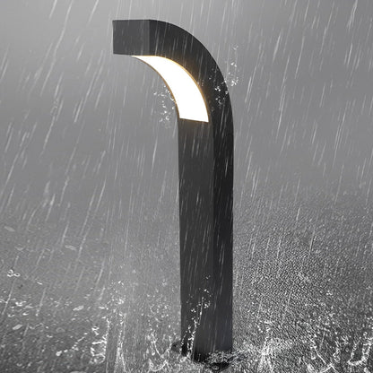 Curved LED Landscape Lighting Minimalist Black Outdoor Path Lighting