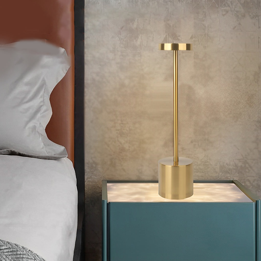 Rechargeable Modern Rod Table Lamp with USB Charging Base – Cordless LED Light for Bedroom & Home Office