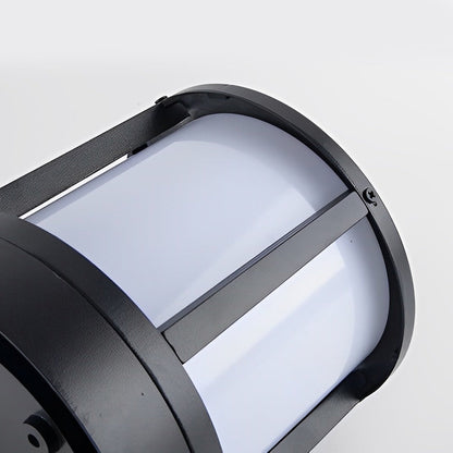 Cylinder Solar Garden Lights LED Waterproof Black Outdoor Light