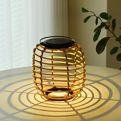 Rattan Solar Garden Lantern Light – Waterproof Wicker LED Outdoor Lamp for Patio, Yard & Pathway