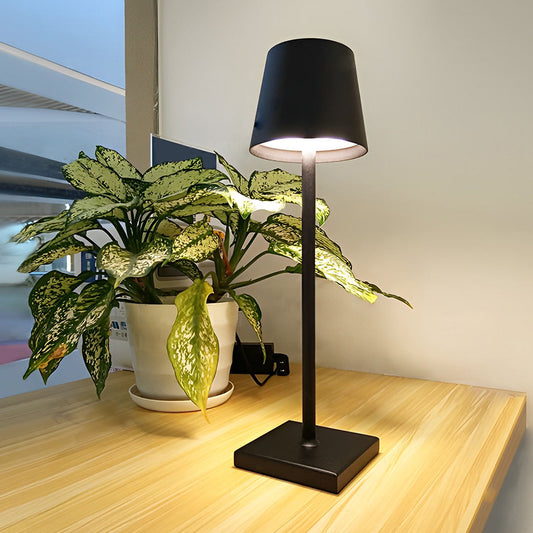Top Hat Aluminum Touch Table Lamp – Rechargeable Battery-Operated Cordless Accent Light in 6 Finishes