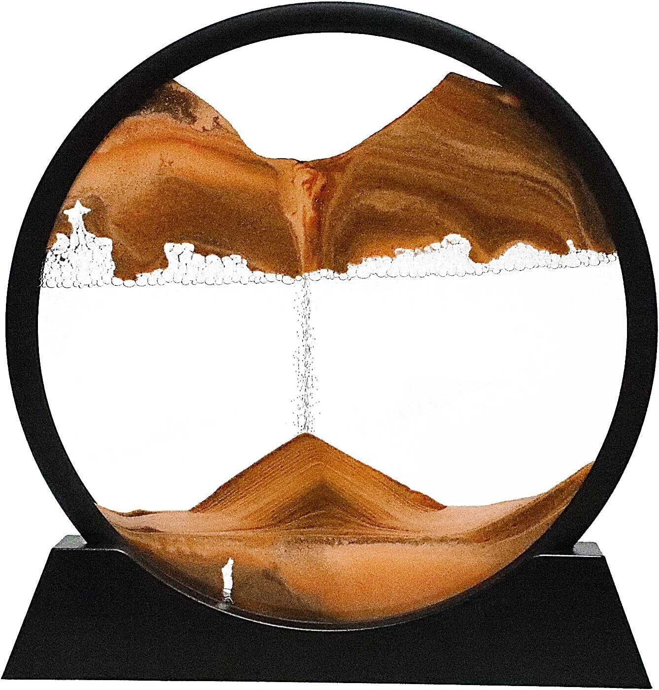 3D Sand Art Moving Sandscape Frame – Liquid Motion Desk Toy & Sand Picture for Home & Office Decor