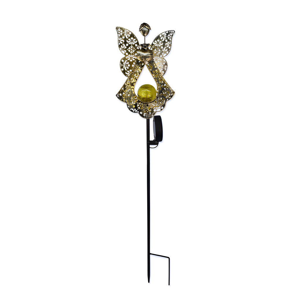 Mystical Moon & Sun Flame Iron Hollow Projector Solar Garden Light