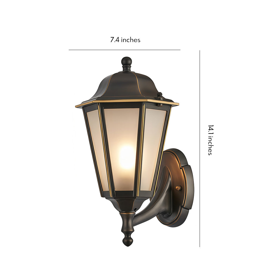 Outdoor Light Wall Mount Small Hexagonal Vintage LED Light