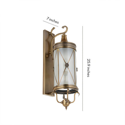 Exterior Copper Wall Sconces Waterproof Courtyard Lamp