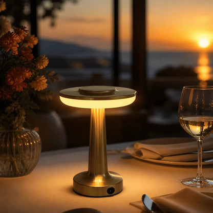 Rechargeable Metal Desk Lamp with Touch Dimmer – Cordless LED Table Lamp for Bedside & Home Office