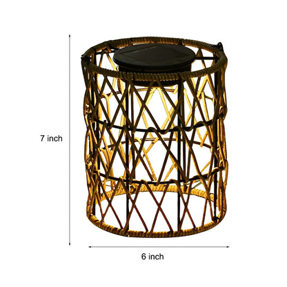 Rattan Solar Garden Lantern Light – Waterproof Wicker LED Outdoor Lamp for Patio, Yard & Pathway