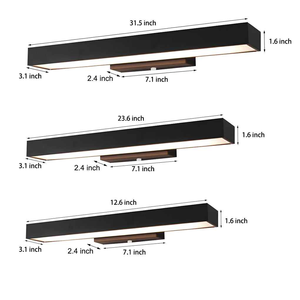 [Open-Box]Outdoor Motion Sensor Black Rectangle Wall Light