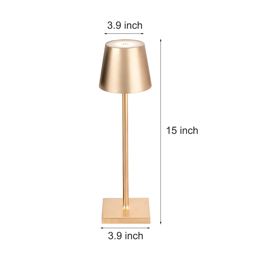Top Hat Aluminum Touch Table Lamp – Rechargeable Battery-Operated Cordless Accent Light in 6 Finishes