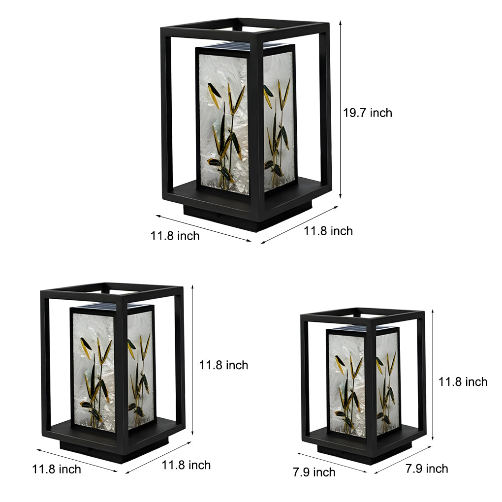 Artistic Solar LED Pathway Lights with Landscape Pattern