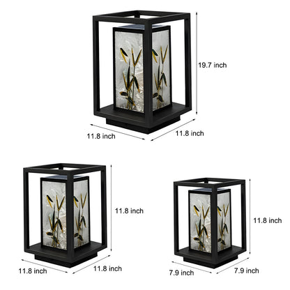 Artistic Solar LED Pathway Lights with Landscape Pattern
