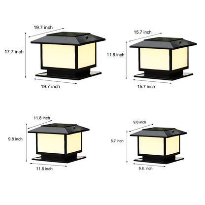 [Open-Box] Square Three Step Dimming LED Waterproof Solar Fence Post Lights