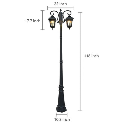 European-Style Outdoor Light Post Waterproof Black Lamp