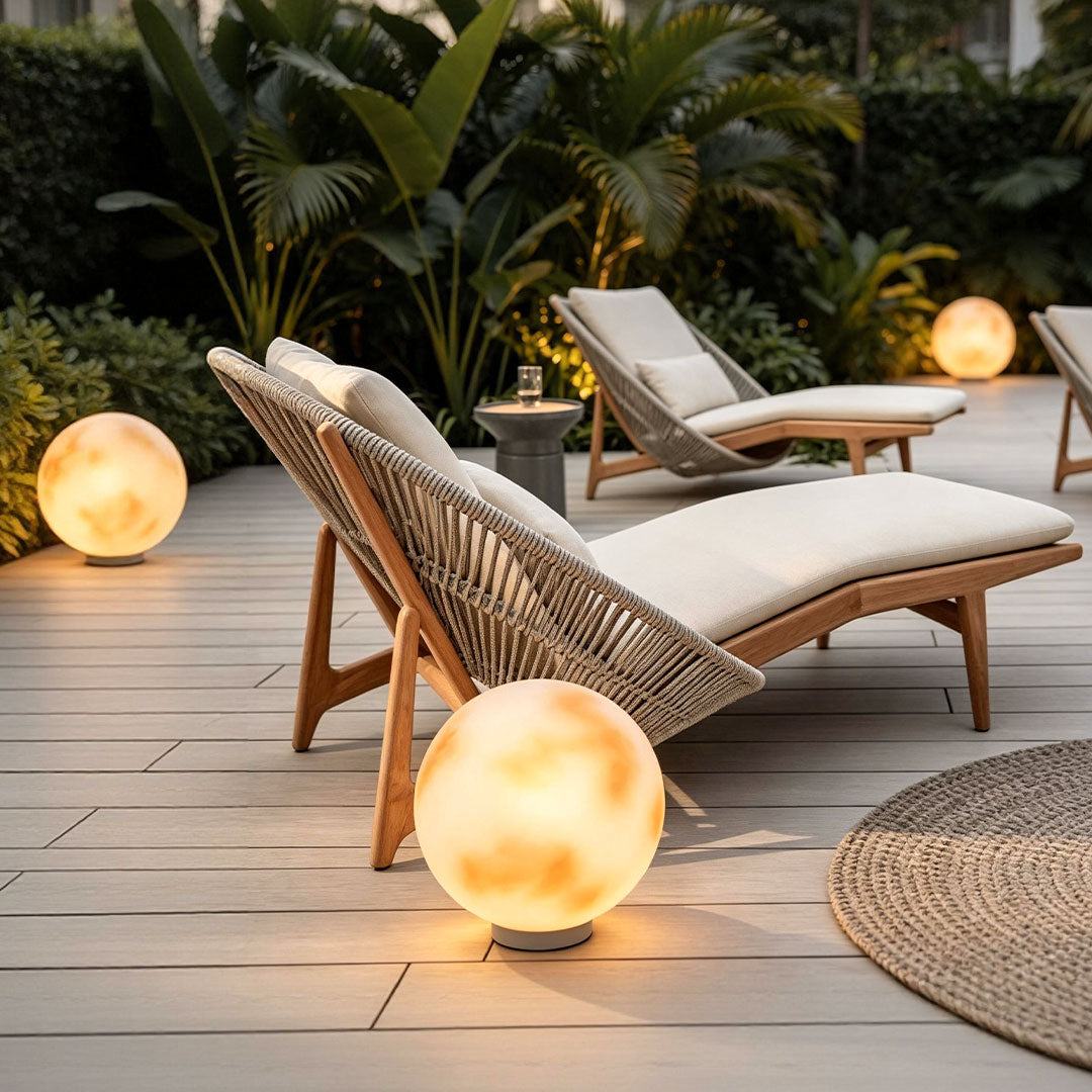 Moon-Shaped Stone Pillar Light – Solar & Hardwired Outdoor LED Decorative Post Cap Light