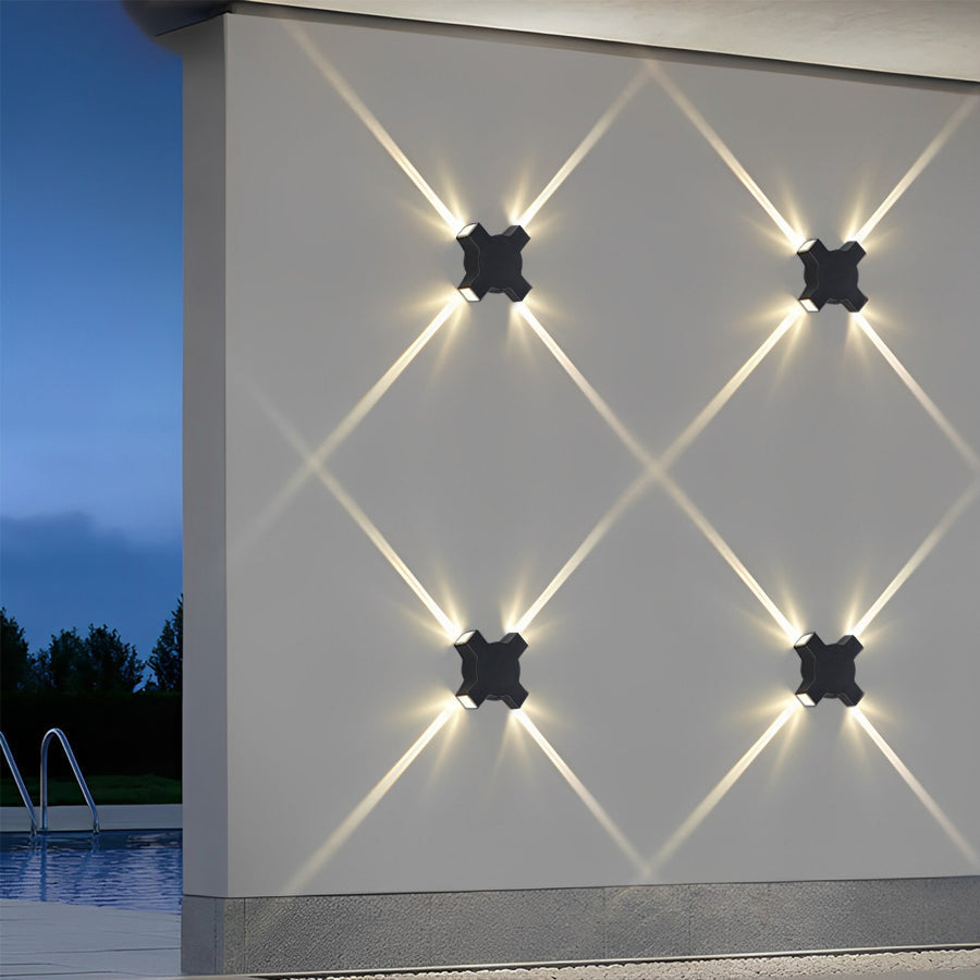 Creative Starlight Decorative LED Waterproof Black Modern Wall Lamp