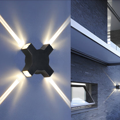Creative Starlight Decorative LED Waterproof Black Modern Wall Lamp