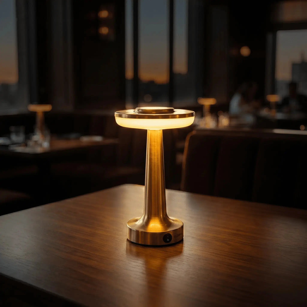 Rechargeable Metal Desk Lamp Touch Dimmable LED Table Lamp Cordless Bedside Light