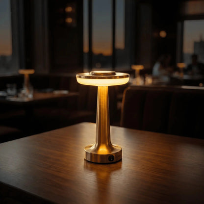 Rechargeable Metal Desk Lamp with Touch Dimmer – Cordless LED Table Lamp for Bedside & Home Office