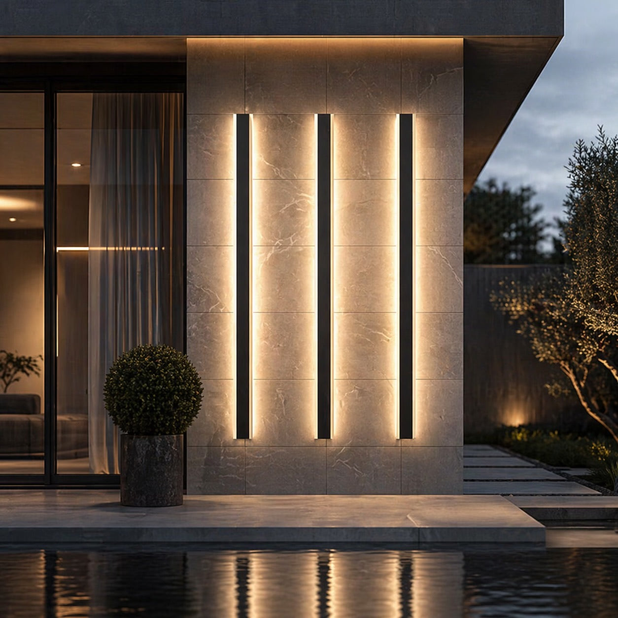 Outdoor Home Wall Sconce Light Dimmable – IP65 Waterproof Aluminum Exterior Wall Light for Porch, Patio & Garage