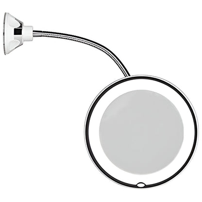 10X LED mirror on suction cup