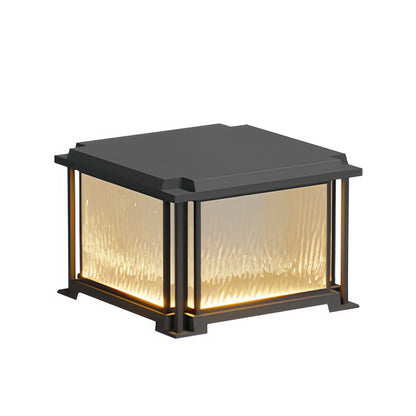 LED Gate Pillar Lights Outdoor Waterproof Black Square Light