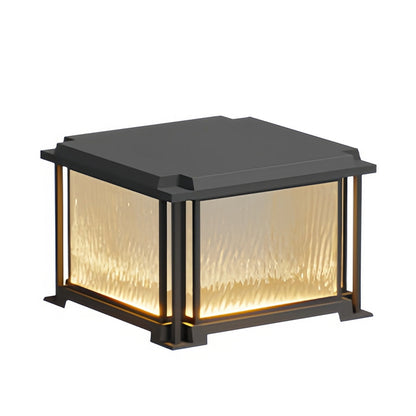 LED Gate Pillar Lights Outdoor Waterproof Black Square Light