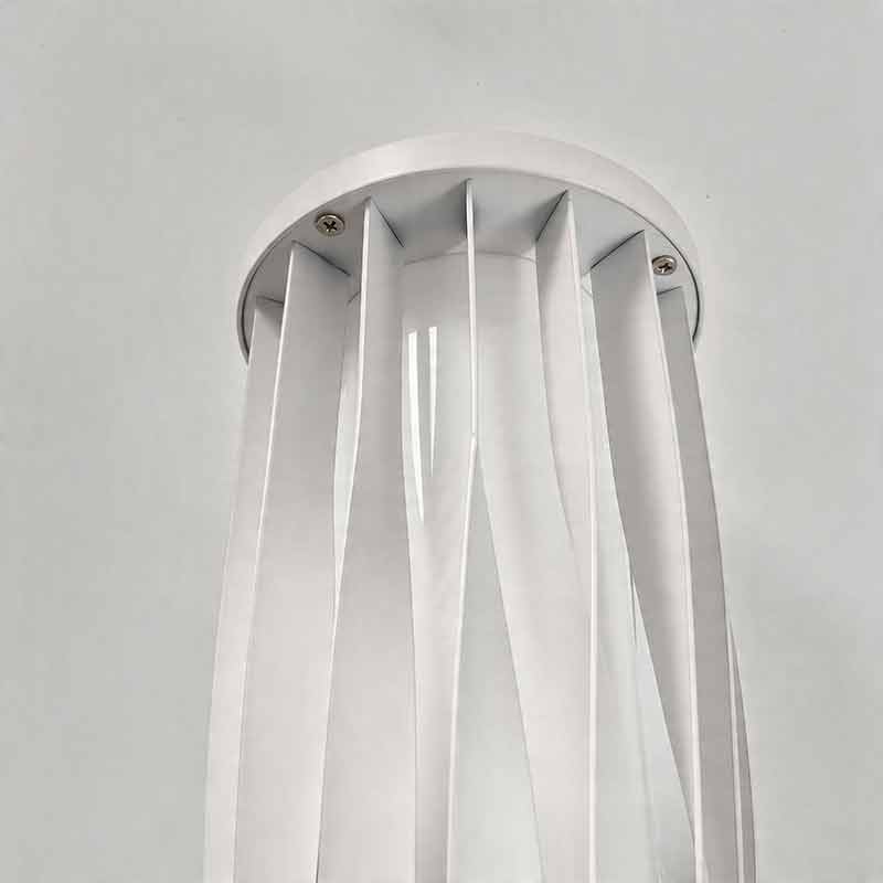 Modern Outdoor Lanterns White Twisted Metal LED Light