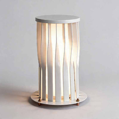 Modern Outdoor Lanterns White Twisted Metal LED Light