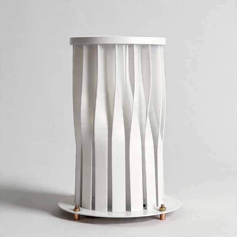 Modern Outdoor Lanterns White Twisted Metal LED Light