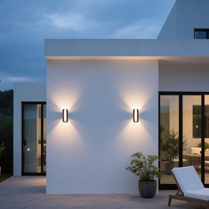 Black Outdoor Wall Sconce Modern Strip Waterproof Wall Light
