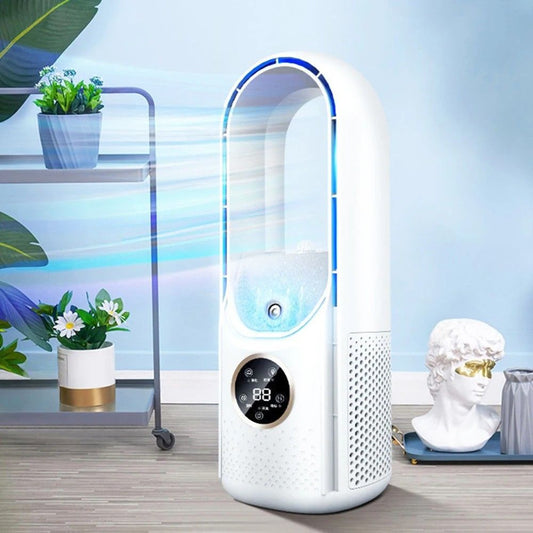 Bladeless Portable Cooling Fan with LED Display – Quiet Personal Air Cooler for Bedroom & Desktop