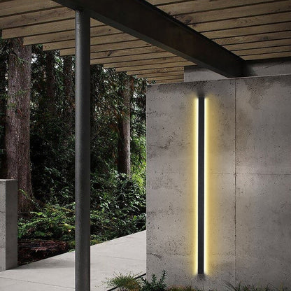Long Black Outdoor Lights Modern LED Linear Wall Light