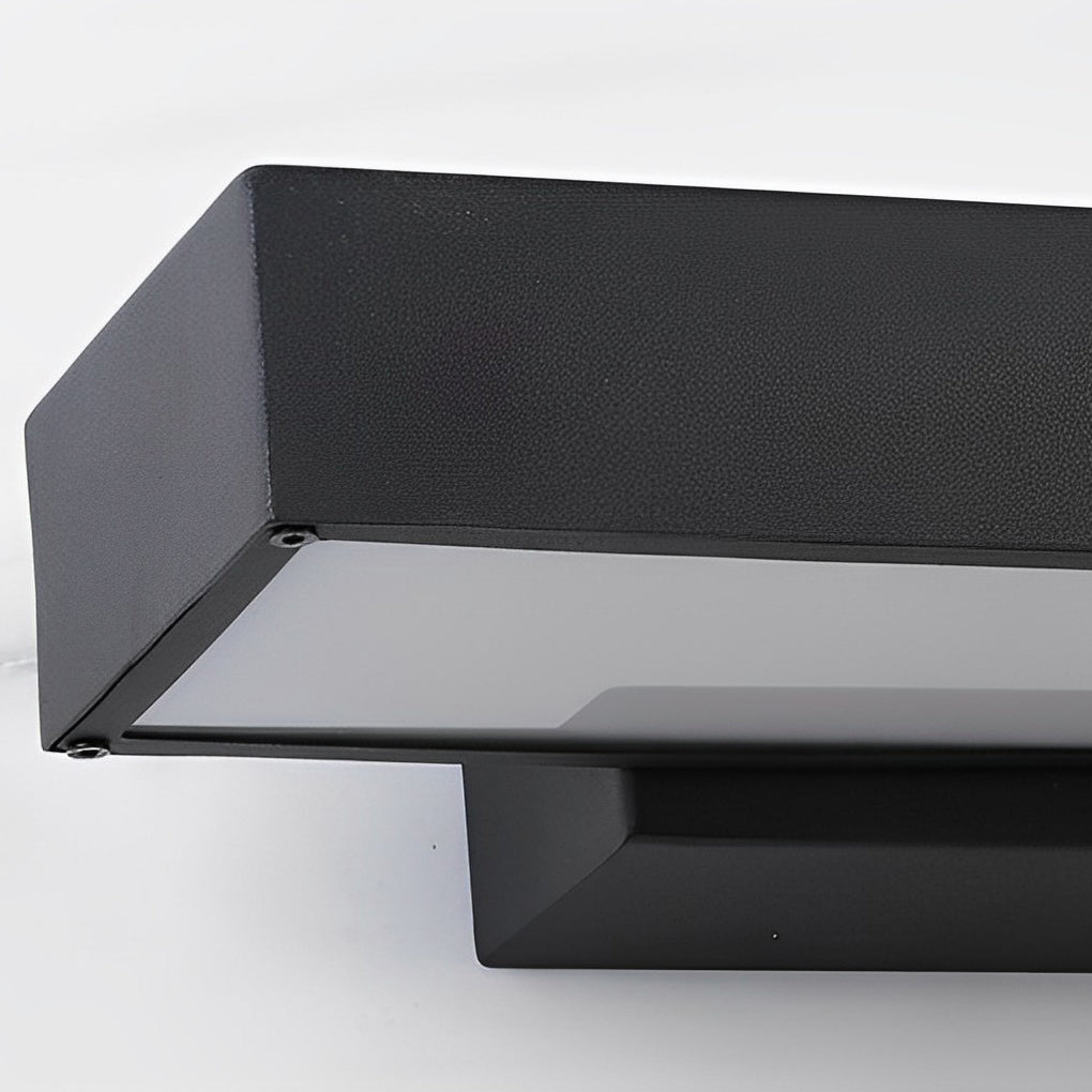LED Linear Wall Light Outdoor Black Rectangular – IP65 Motion Sensor Sconce for Modern Exterior