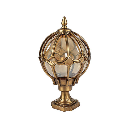 Outdoor Globe Pillar Lights Retro Glass Globe – Waterproof Black & Bronze Fence Post Cap Light