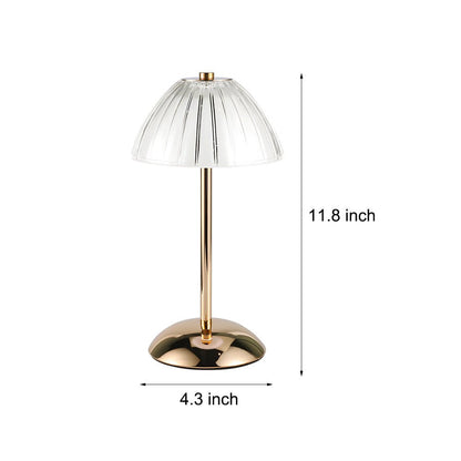 Brushed Brass Battery-Operated LED Table Lamp – Nordic Minimalist Cordless Light for Bedroom & Living Room