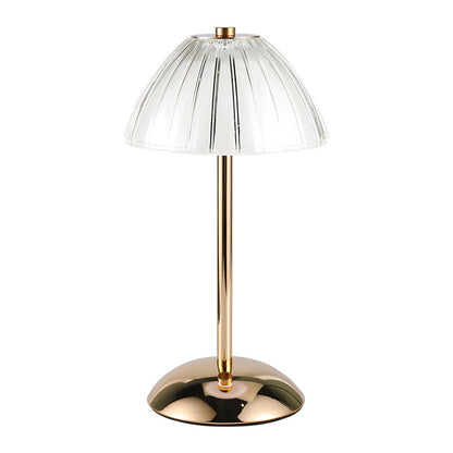 Brushed Brass Battery-Operated LED Table Lamp – Nordic Minimalist Cordless Light for Bedroom & Living Room