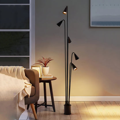 Bellflower Lights Classic Industrial Multi-head LED Floor Lamp