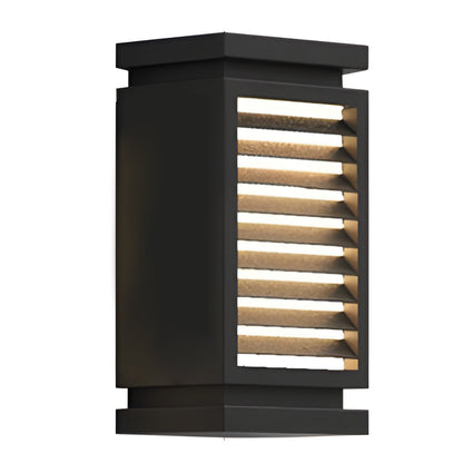 Black Bollard Light Streamlined Stainless Steel LED Louvered Light