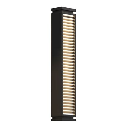 Black Bollard Light Streamlined Stainless Steel LED Louvered Light