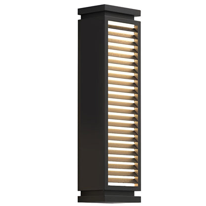 Black Bollard Light Streamlined Stainless Steel LED Louvered Light