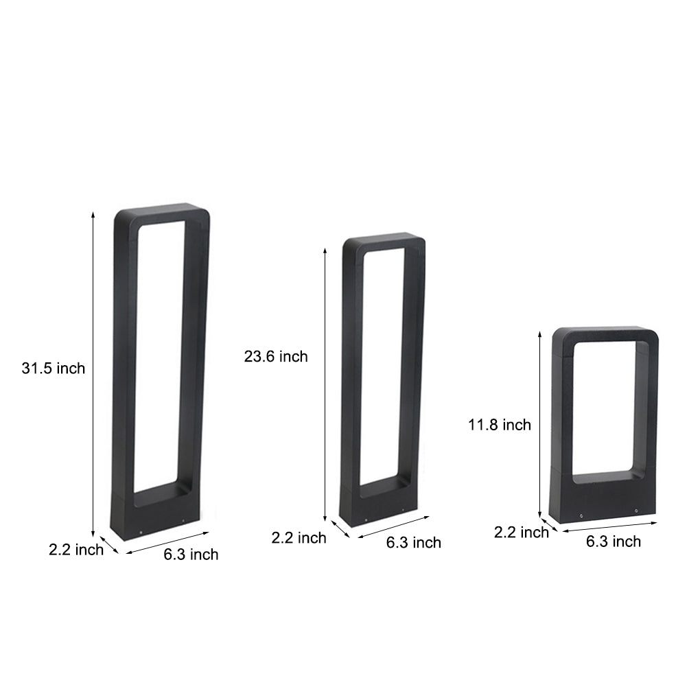Black Bollard Lights Modern Minimalist Waterproof Outdoor Light