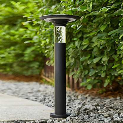 Black Brass Path Lights Solar Round Top Disc and Bubble Design Light