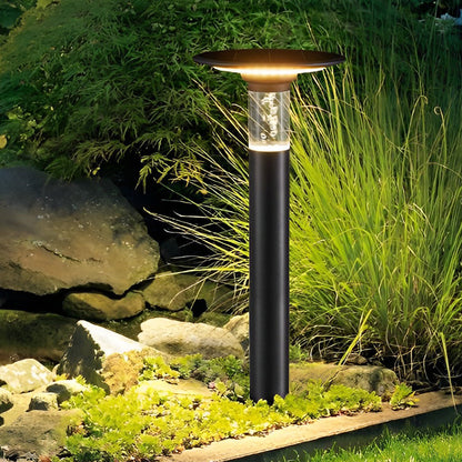 Black Brass Path Lights Solar Round Top Disc and Bubble Design Light